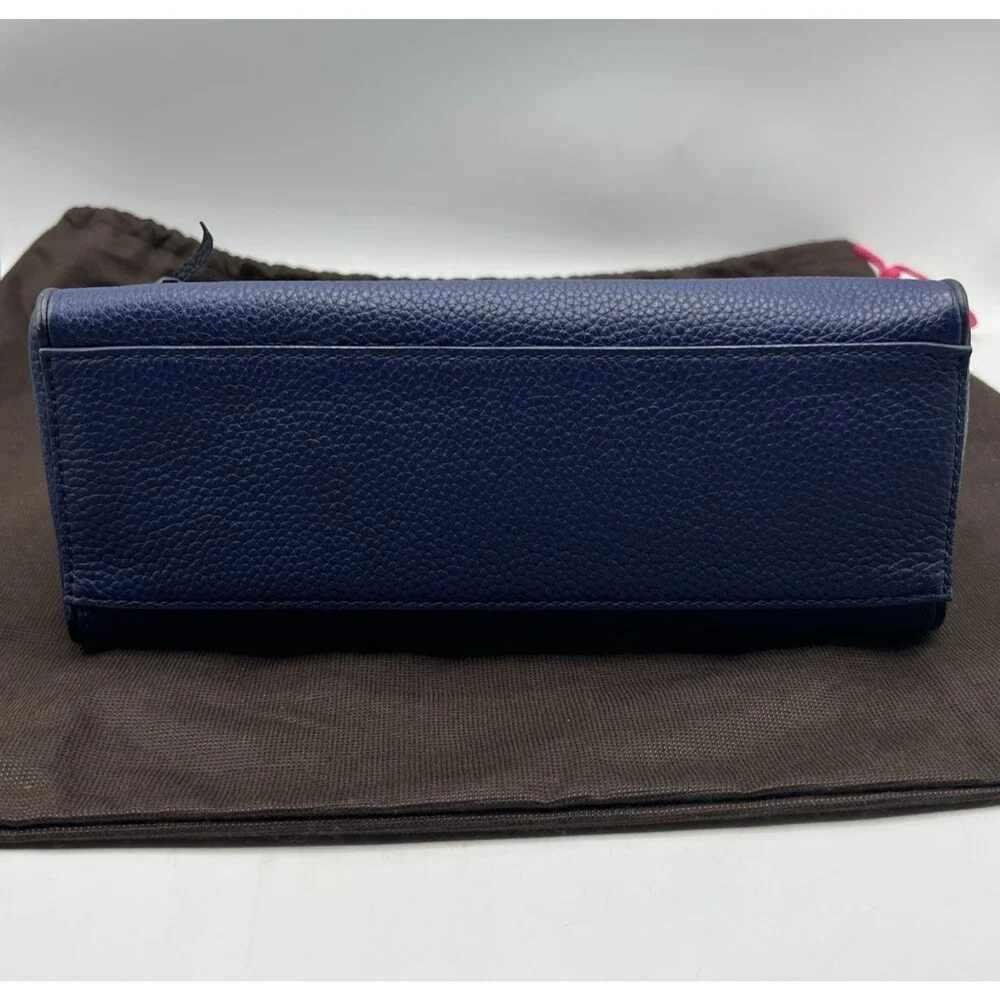 Kate Spade Miri Chester Street Handle Crossbody Bag Pebbled Leather Blue Flap